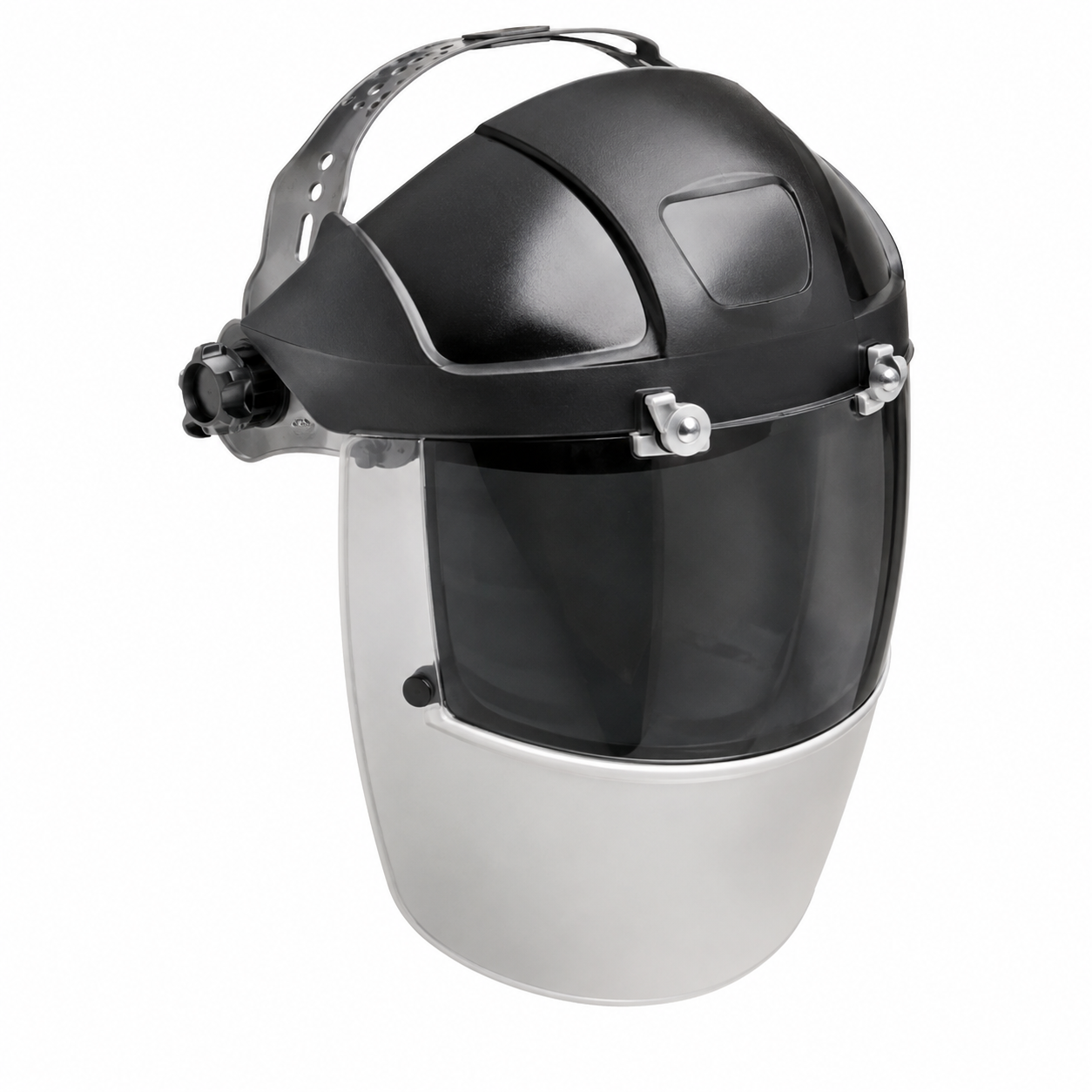 McMaster-Carr Safety Supplies Parts: Adjustable face shield with tinted polycarbonate visor and ratchet headgear — PPE for grinding, welding, and cutting